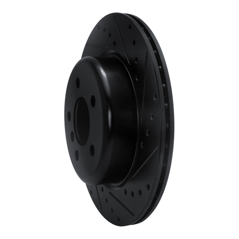 BMW 535I Brake Rotor (1) - Rear Right - R1 Concepts - Drilled & Slotted - Black - `11-`16